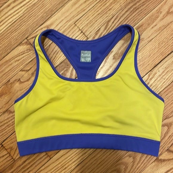 Nike Pro Women’s Size Vintage Medium Purple Yellow Sports Bra - Picture 6 of 8